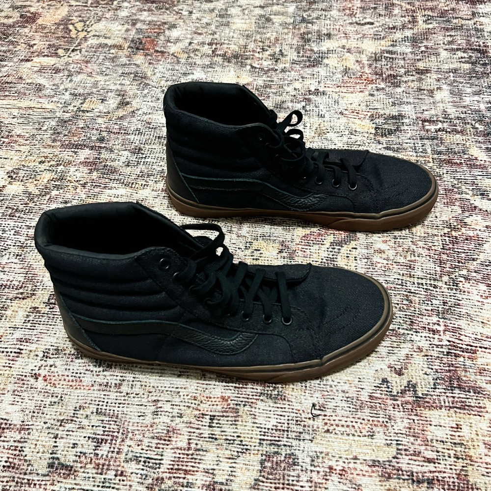 Vans Black High-Top Sneakers with Brown Sole